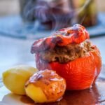 paprika stuffed peppers food plate 3083449