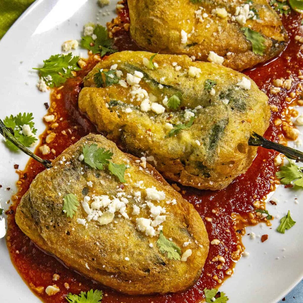 Final Halal Chile Rellenos plated and ready to serve - Halal recipe